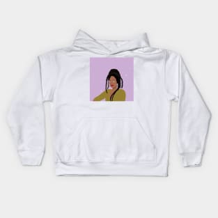 Portrait of young woman Kids Hoodie